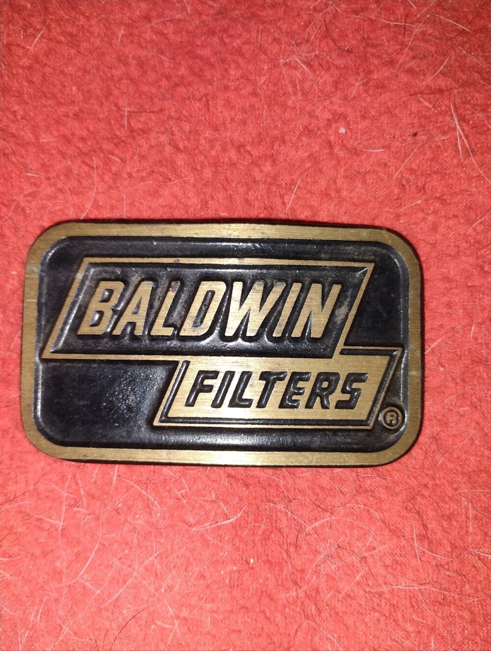 Vintage Dyna Buckle Baldwin Filters Belt Buckle SOLID BRASS Provo Utah